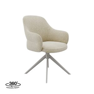 LABEL51 Eetkamerstoel Bern – Naturel Bouclé – Draaibaar LABEL51 Eetkamerstoel Bern – Naturel Bouclé – Draaibaar