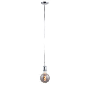 Lighto | Pendel Chroom | Inclusief Lichtbron Rookglas | Vintage | 1.5m Lighto | Pendel Chroom | Inclusief Lichtbron Rookglas | Vintage | 1.5m