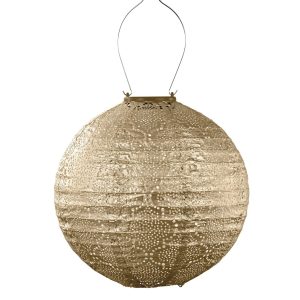 Lumiz solar lampion – bazaar rond – 30 cm – goud Lumiz solar lampion – bazaar rond – 30 cm – goud