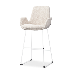 Nolon Nino-Eef Barkruk Bouclé Beige – met Armleuning – Wit – 75 cm Nolon Nino-Eef Barkruk Bouclé Beige – met Armleuning – Wit – 75 cm