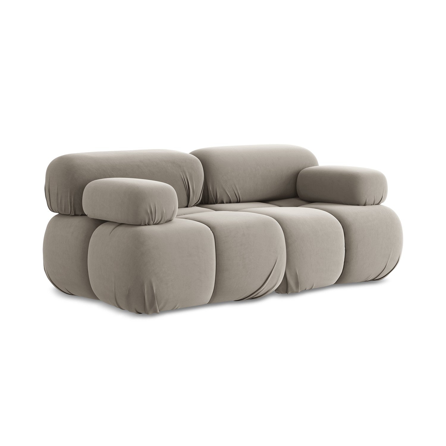 LaMiaSofa Tweezits modulaire bank Sanremo - velours - taupe - 190x96x7