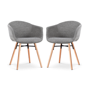 Nolon Nena-Otis Eetkamerstoelen Set van 2 – Donkergrijs – Houten Poten Nolon Nena-Otis Eetkamerstoelen Set van 2 – Donkergrijs – Houten Poten