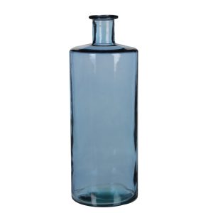 Mica Decorations Guan Fles Vaas – H40 x Ø15 cm – Gerecycled Glas – Bla Mica Decorations Guan Fles Vaas – H40 x Ø15 cm – Gerecycled Glas – Bla