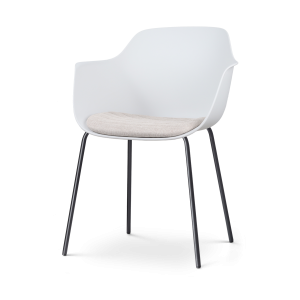 Nolon Nora-Liz Eetkamerstoel Wit – Beige Kussen – Zwarte Poten Nolon Nora-Liz Eetkamerstoel Wit – Beige Kussen – Zwarte Poten