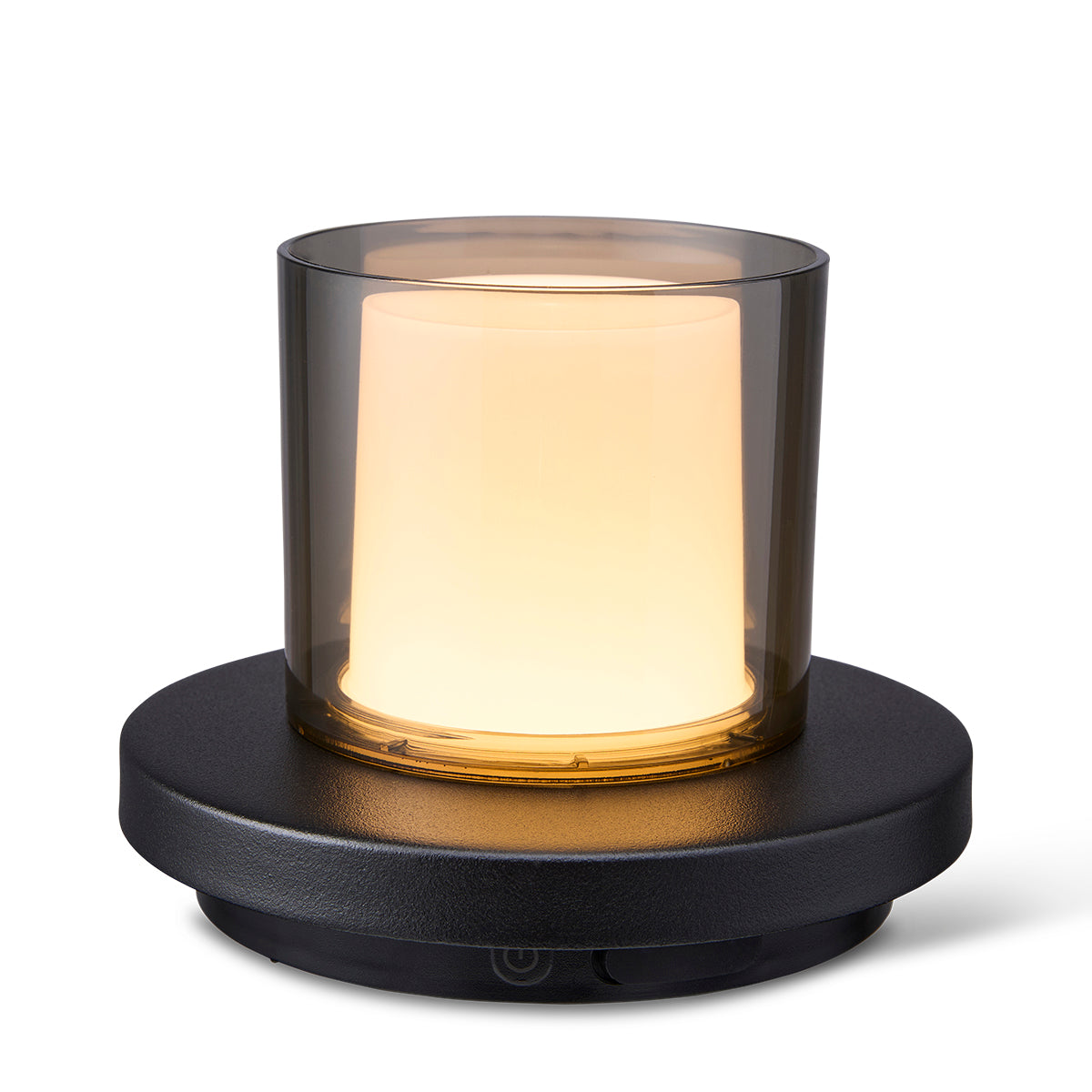 Lighto | Tafellamp zwart met rookglas solar voor buiten | Dimbaar | Op