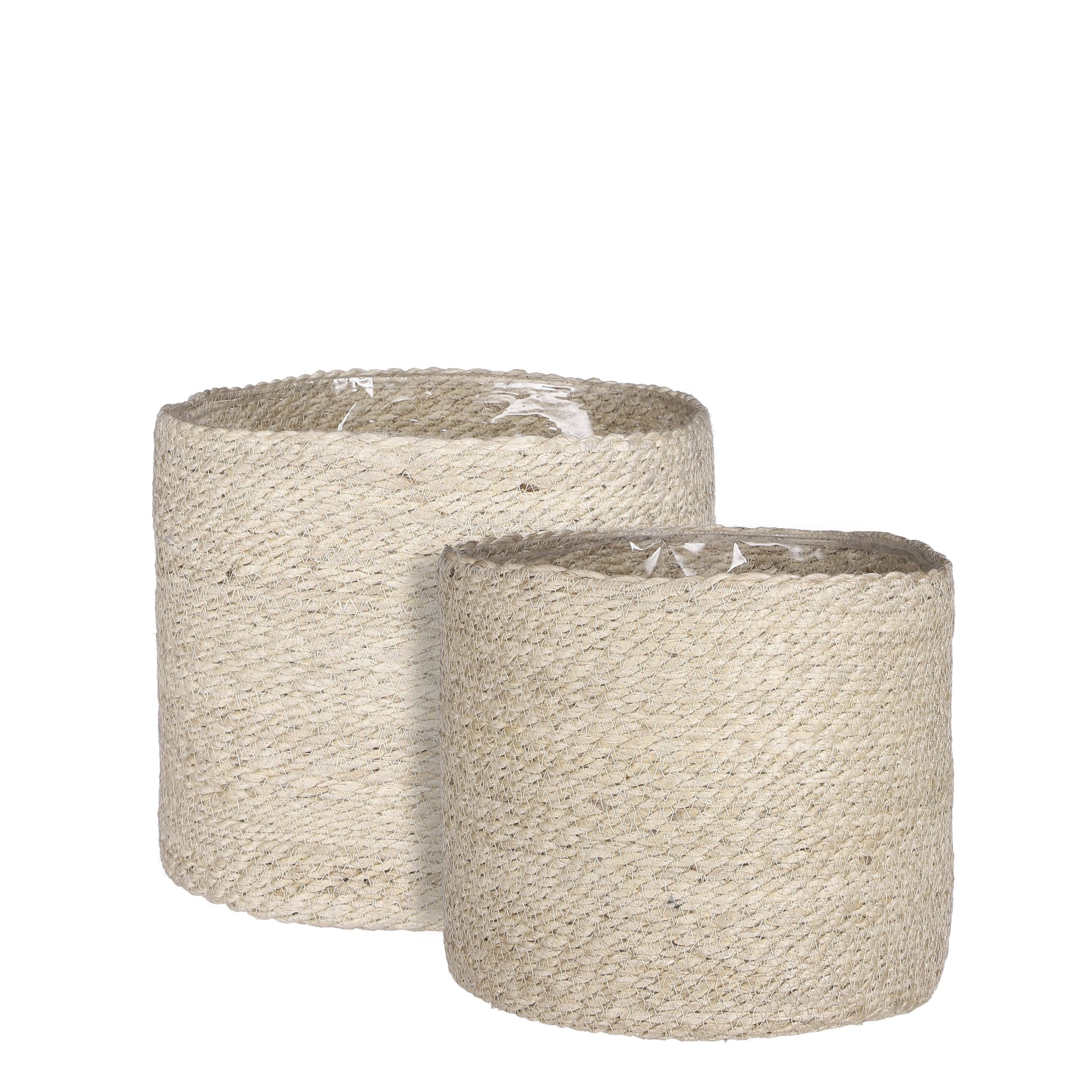 Mica Decorations Atlantic Plantenmand - Set van 2 - H26 x Ø30 cm - Crè