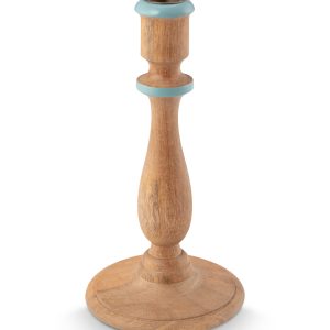 Pip Studio Kaarsenhouders – Hout – Naturel Blauw – 13cm Pip Studio Kaarsenhouders – Hout – Naturel Blauw – 13cm