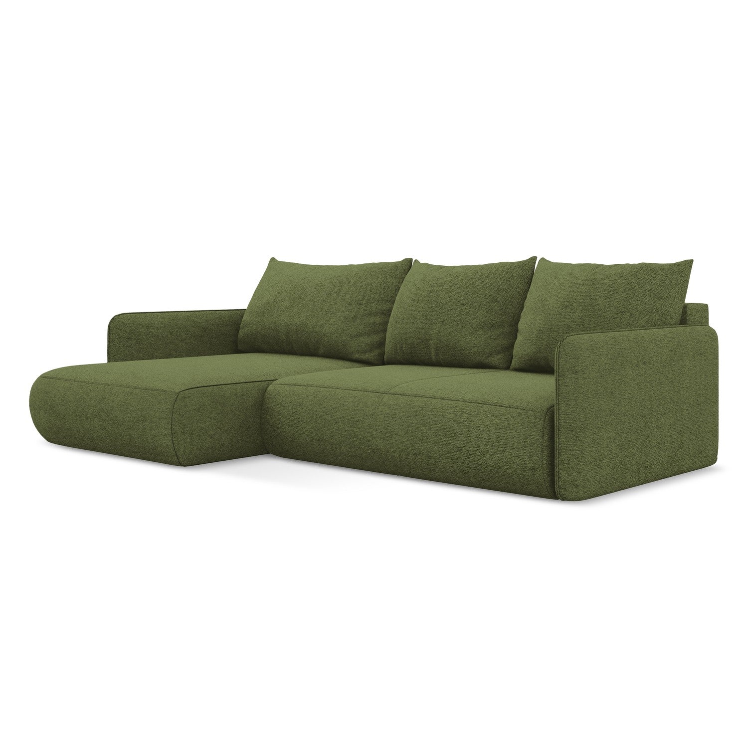 LaMiaSofa hoekbank links Palermo - chenille stof - flessengroen - 240x