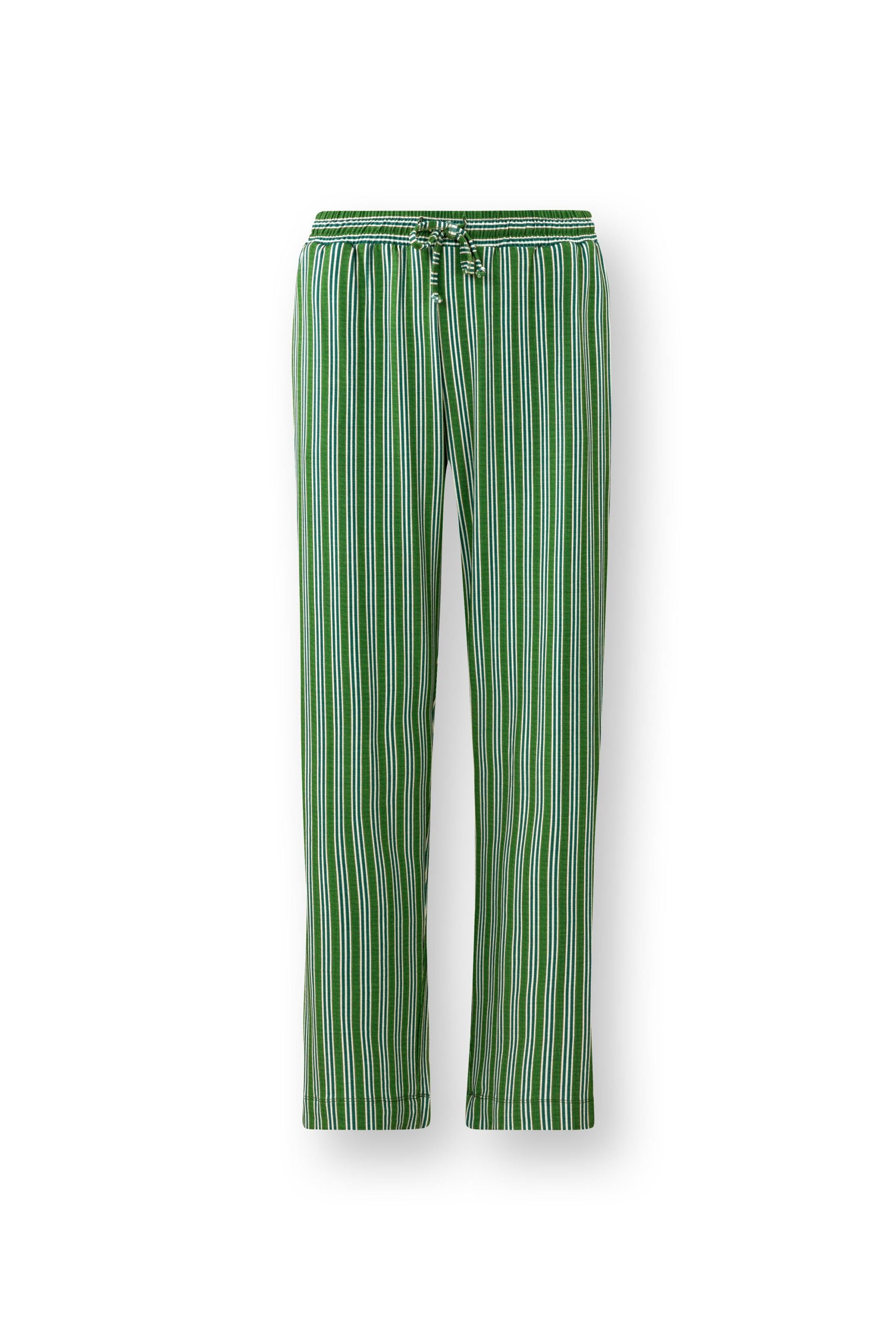 Pip Studio - Belin Pyjama Broek Dames - Kente Stripe - Groen - XS