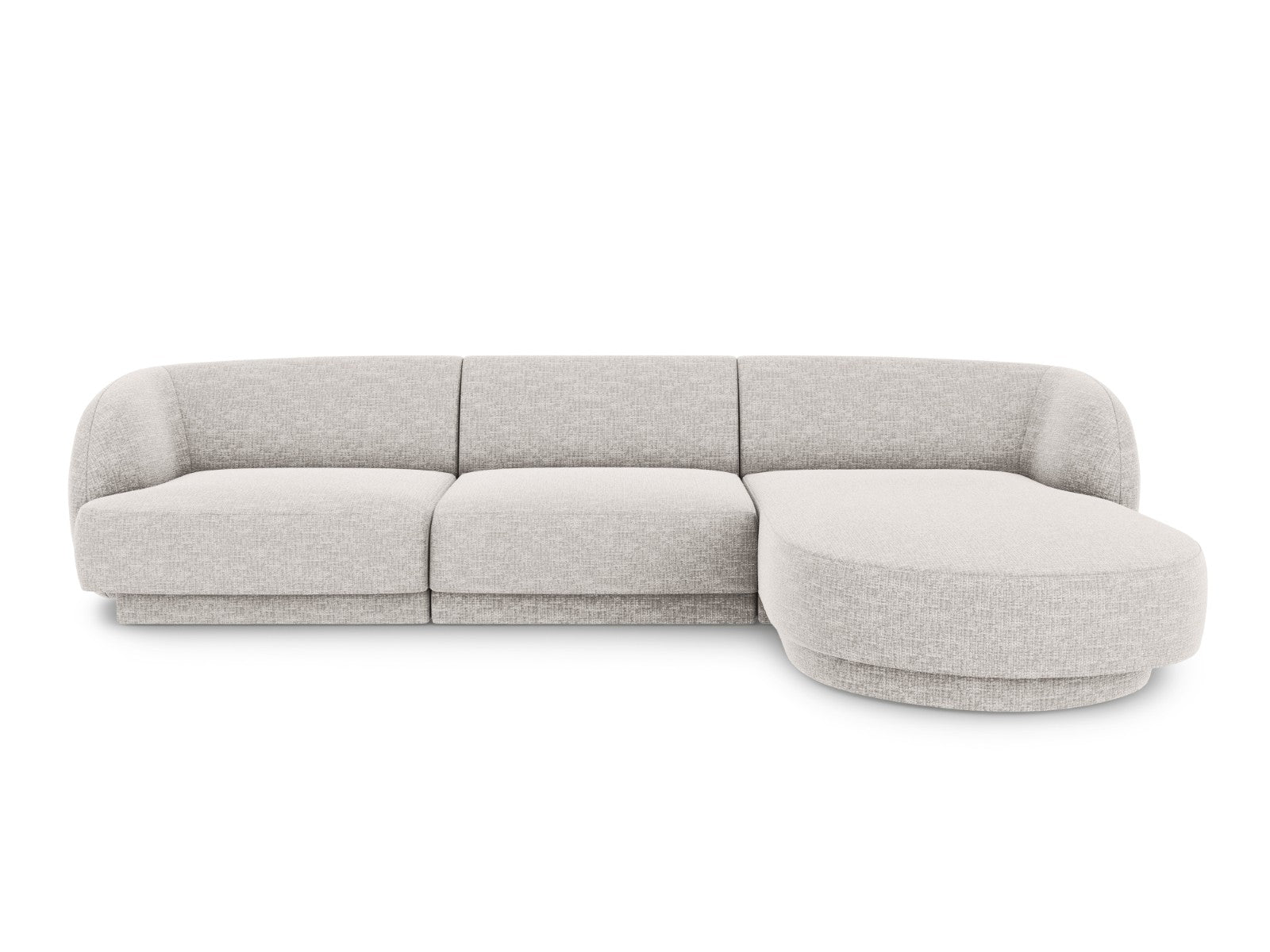 Micadoni rechter hoekbank Miley 4-zits, structurele stof geld - 156x25