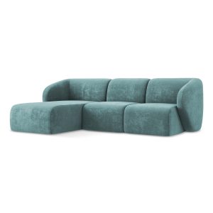 LaMiaSofa hoekbank links Cervo – chenille stof – jeans – 248x166x87