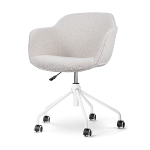 Nolon Nout-Mare Bureaustoel Bouclé Beige – Armleuning – Wit Nolon Nout-Mare Bureaustoel Bouclé Beige – Armleuning – Wit