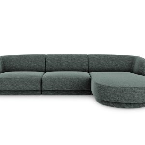 Micadoni rechter hoekbank Miley 4-zits, chenille, olie – 156x255x70cm Micadoni rechter hoekbank Miley 4-zits, chenille, olie – 156x255x70cm