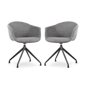 Nolon Nola-Otis Draaibare Eetkamerstoelen Set – Donkergrijs – Zwart Nolon Nola-Otis Draaibare Eetkamerstoelen Set – Donkergrijs – Zwart