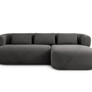 Micadoni rechter hoekbank Jenny 5-zits, flueel donkergrijs – 145x225x7 Micadoni rechter hoekbank Jenny 5-zits, flueel donkergrijs – 145x225x7