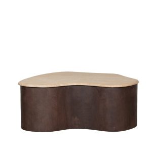 LABEL51 Salontafel Davi – Travertin/Hout – 80x70x31cm LABEL51 Salontafel Davi – Travertin/Hout – 80x70x31cm