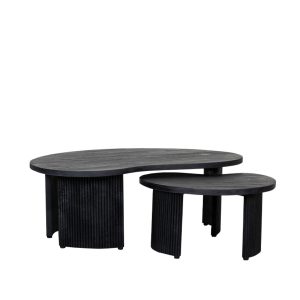 LABEL51 Salontafel Timon – Zwart Mangohout – 100x58x40cm – Set van 2 LABEL51 Salontafel Timon – Zwart Mangohout – 100x58x40cm – Set van 2