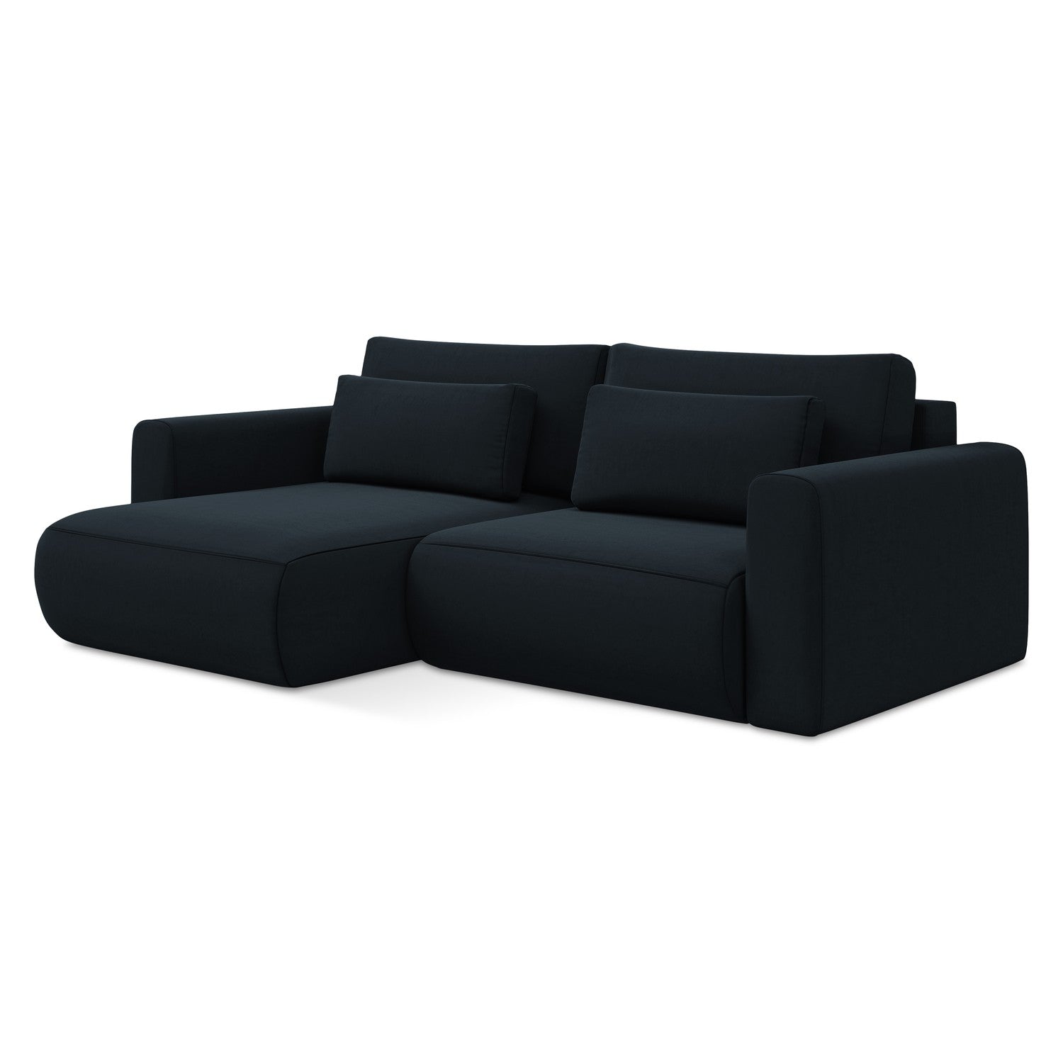 LaMiaSofa hoekbank links Perugia - velours - koningsblauw - 240x149x82