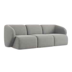 LaMiaSofa 3-zits bank Cervo – bouclé – lichtgrijs – 244x94x75