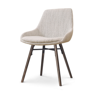 Nolon Nena-Isa Eetkamerstoel Beige Gemêleerd – Stof – Walnoot Poten Nolon Nena-Isa Eetkamerstoel Beige Gemêleerd – Stof – Walnoot Poten