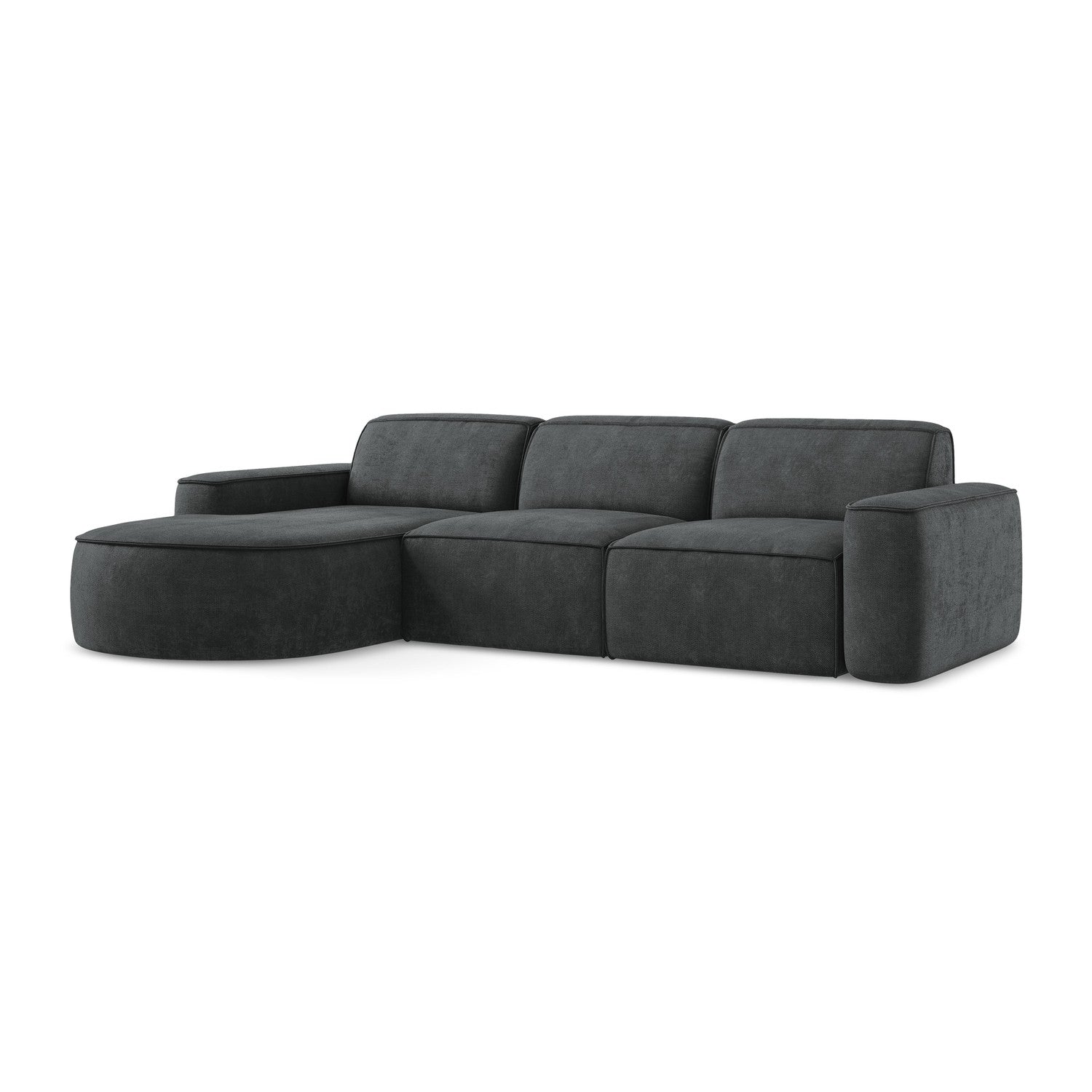 LaMiaSofa hoekbank links Melissa - chenille stof - donkergrijs - 284x1
