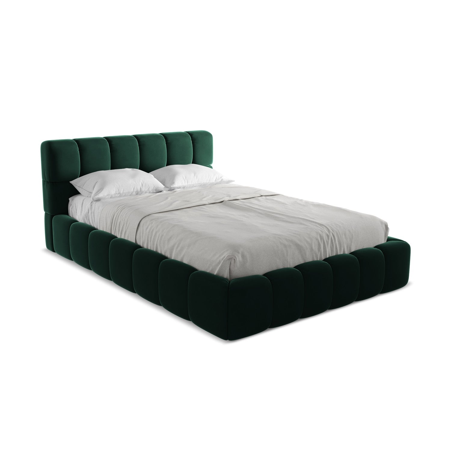 LaMiaSofa Bed met opbergruimte Roma - velours - flessengroen - 160x228