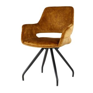 Livingfurn eetkamerstoel Capp Oker – stof – 2 stuks Livingfurn eetkamerstoel Capp Oker – stof – 2 stuks