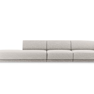 Micadoni linker bank Miley 4-zits, chenille, lichtgrijs – 90x323x70cm Micadoni linker bank Miley 4-zits, chenille, lichtgrijs – 90x323x70cm