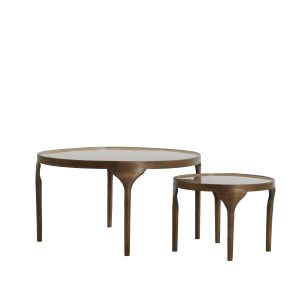 Light & Living bijzettafel LAPAZ – Ø85x45cm – brons – Set van 2 Light & Living bijzettafel LAPAZ – Ø85x45cm – brons – Set van 2
