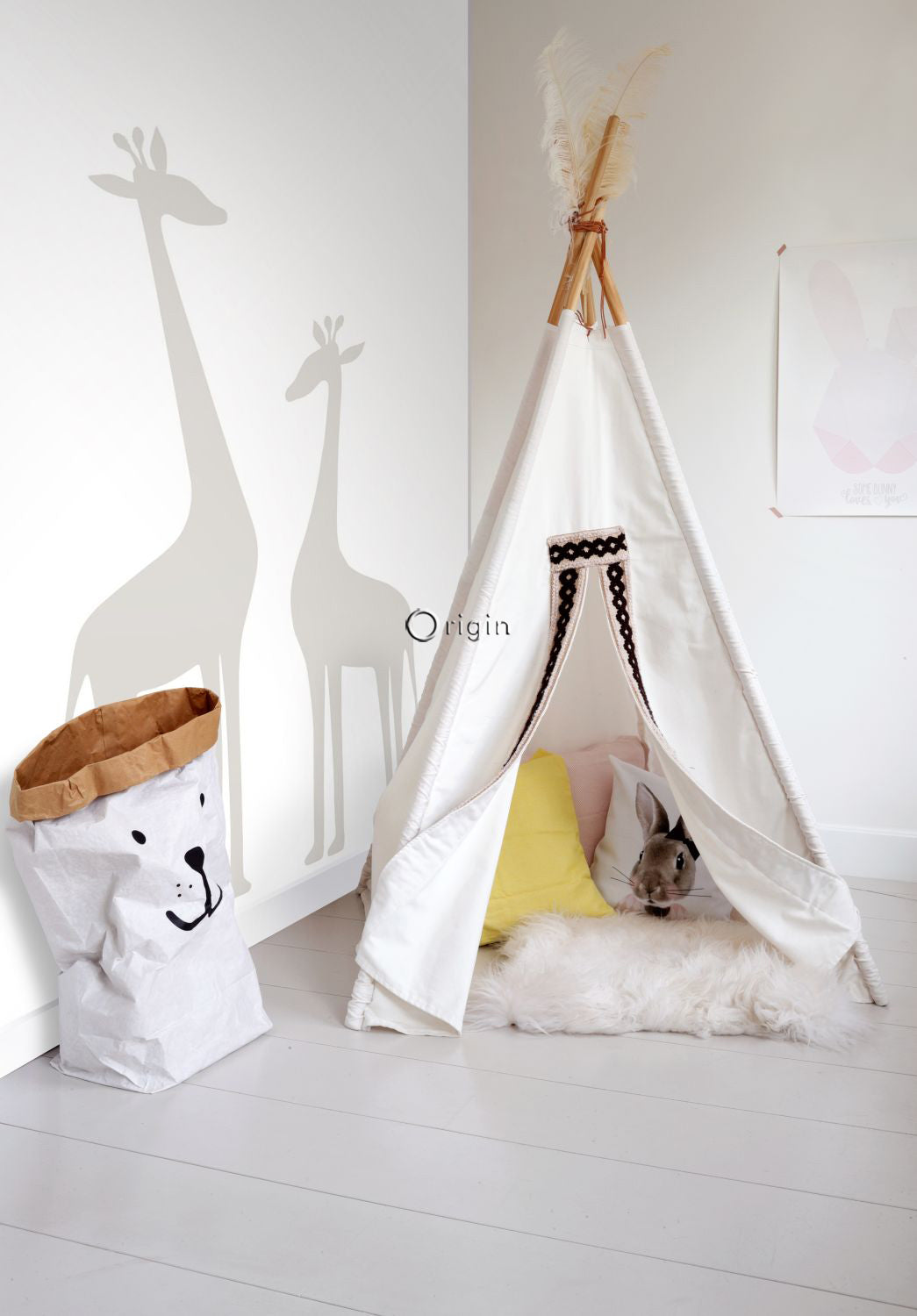 Origin Wallcoverings fotobehang giraffen warm grijs - 150 x 279 cm - 3