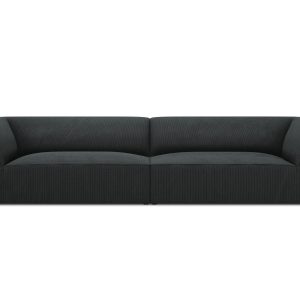 Micadoni Bank Ruby 4-zits, ribfluwelen, zwart – 93x302x69cm Micadoni Bank Ruby 4-zits, ribfluwelen, zwart – 93x302x69cm