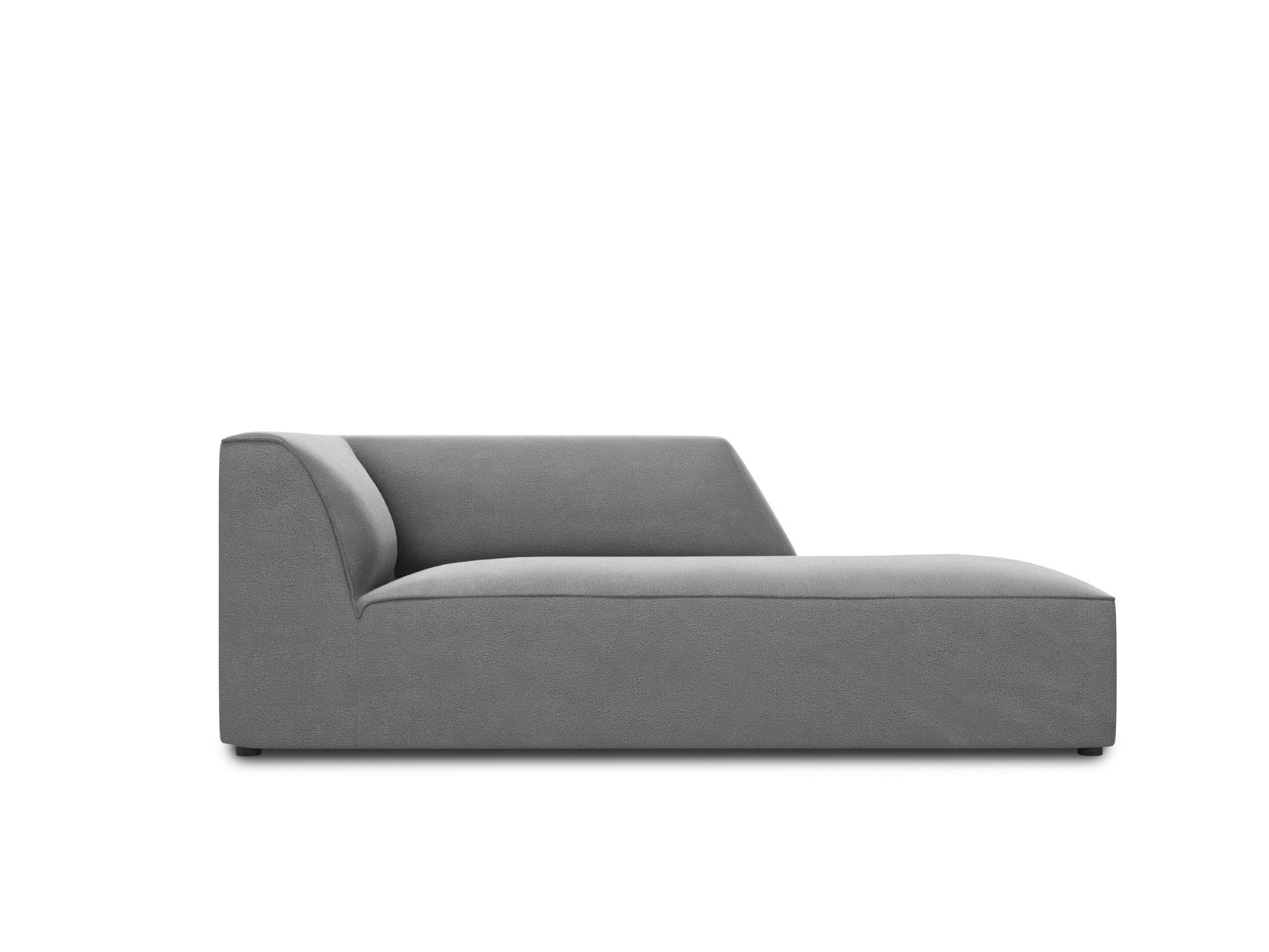 Micadoni rechter chaise longue Ruby flueel, grijs - 180x93x69cm
