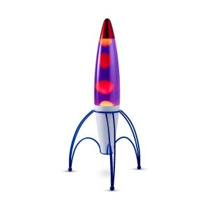 Lighto | Raket lavalamp | paarse vloeistof met roze lava Lighto | Raket lavalamp | paarse vloeistof met roze lava