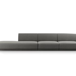 Micadoni linker bank Miley 4-zits, flueel, lichtgrijs – 90x323x70cm Micadoni linker bank Miley 4-zits, flueel, lichtgrijs – 90x323x70cm