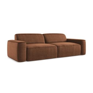 LaMiaSofa 4-zits bank Melissa – textuurstof – terracotta – 244x102x70