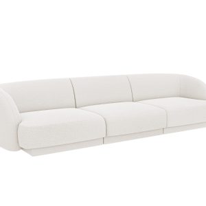Micadoni Bank Miley 3-zits, boucle wit – 90x255x70cm Micadoni Bank Miley 3-zits, boucle wit – 90x255x70cm
