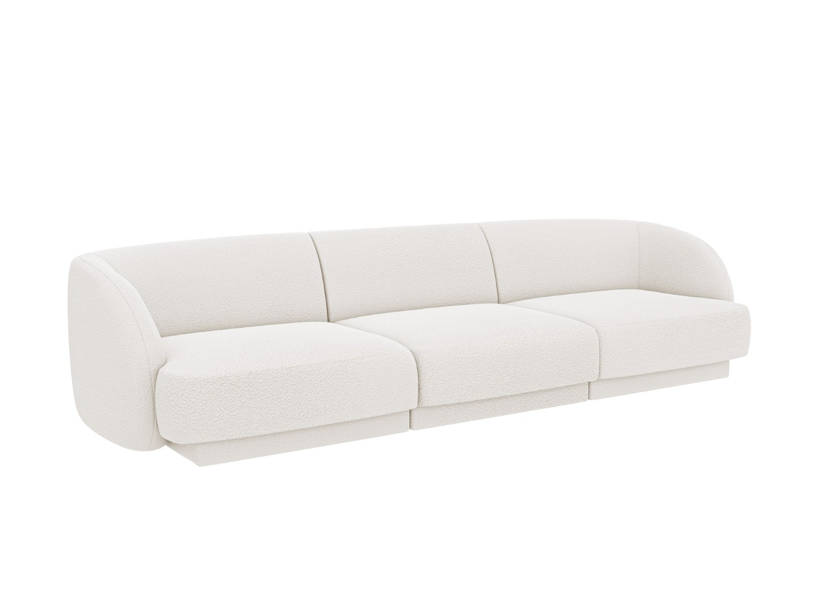 Micadoni Bank Miley 3-zits, boucle wit - 90x255x70cm