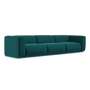 LaMiaSofa 4-zits bank Bari – velours – marien – 319x89x70