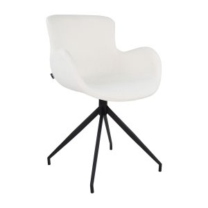 Kick draaistoel Novi – Bouclé – Wit