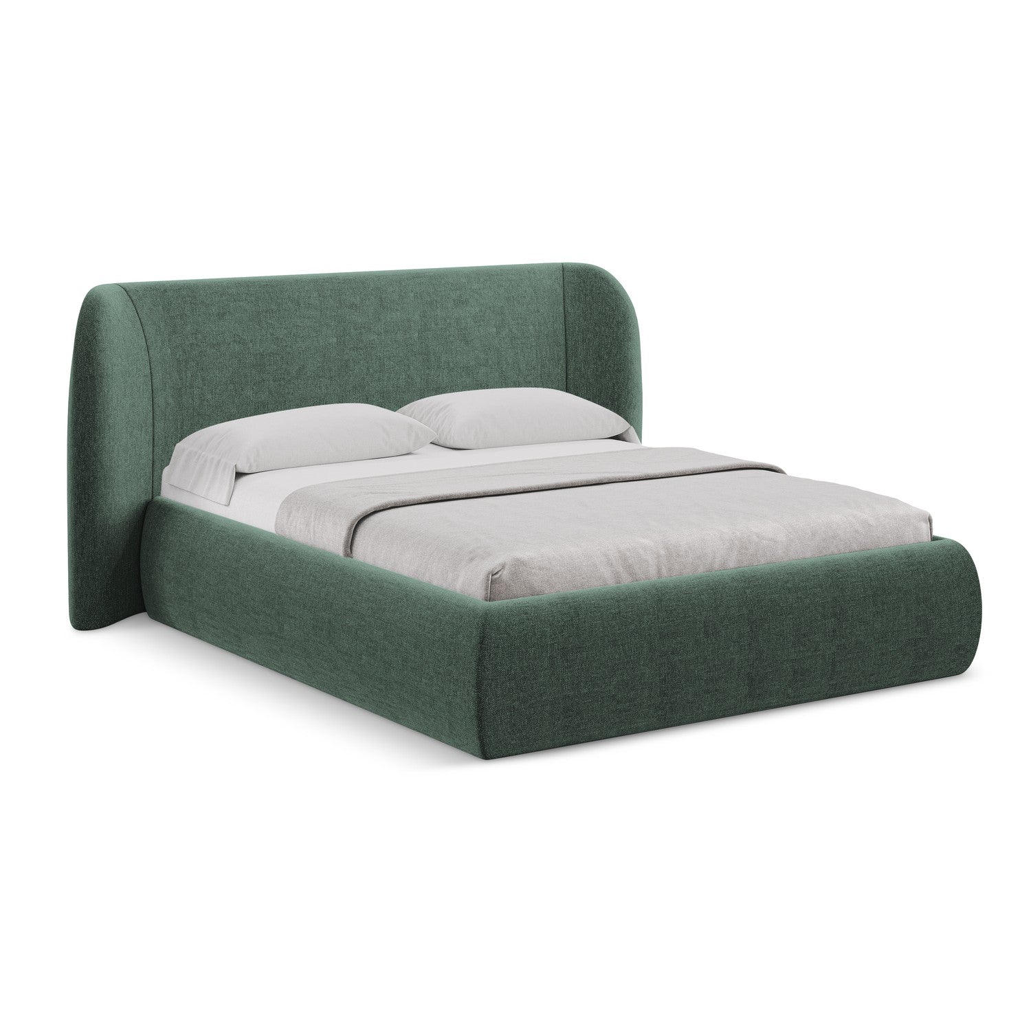 LaMiaSofa Bed met opbergruimte Trieste - chenille stof - groente - 210
