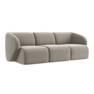 LaMiaSofa 3-zits bank Cervo – velours – taupe – 244x94x75