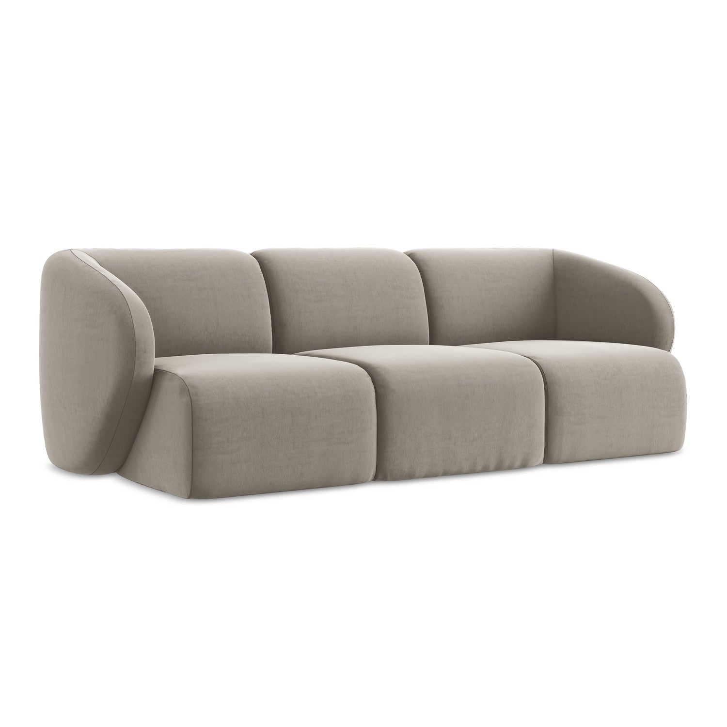 LaMiaSofa 3-zits bank Cervo - velours - taupe - 244x94x75