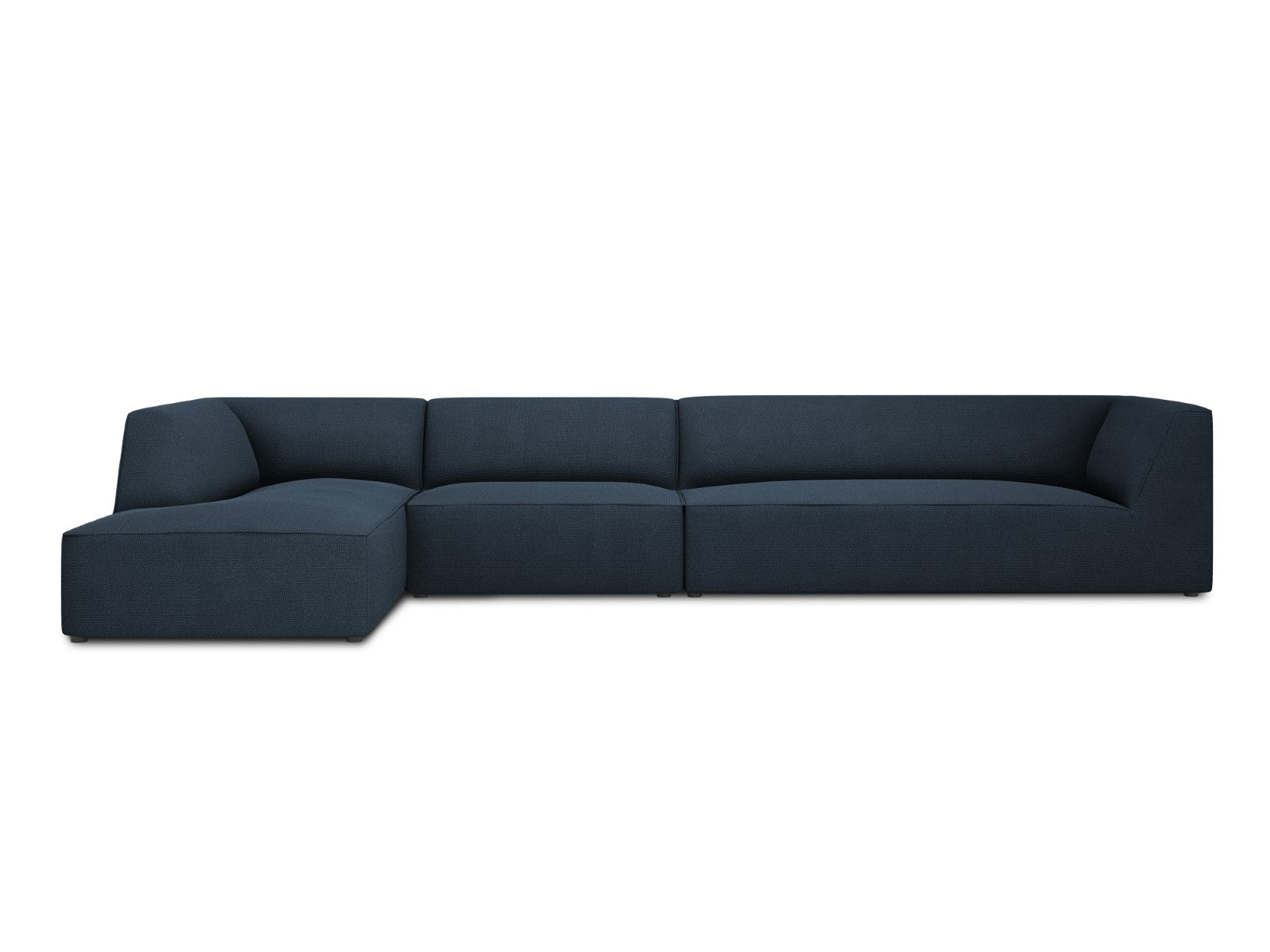 Micadoni linker hoekbank Ruby 5-zits, structurele stof, marineblauw -