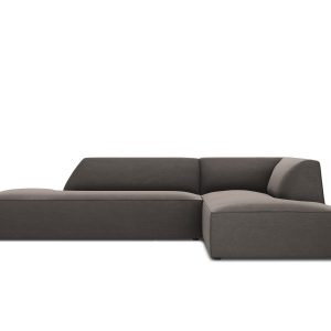 Micadoni rechter hoekbank Ruby 4-zits, flueel, donkergrijs – 180x273x6