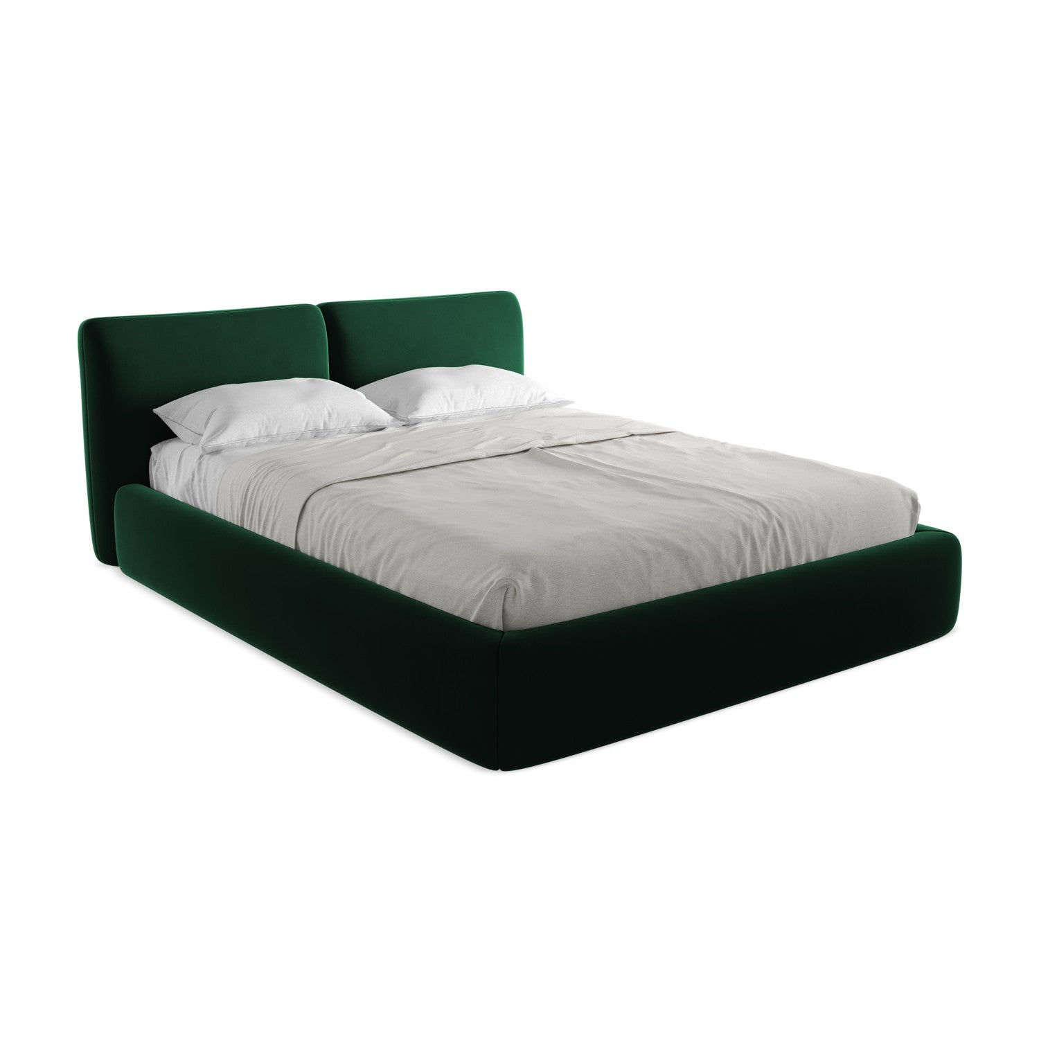 LaMiaSofa Bed met opbergruimte Milano - velours - flessengroen - 180x2