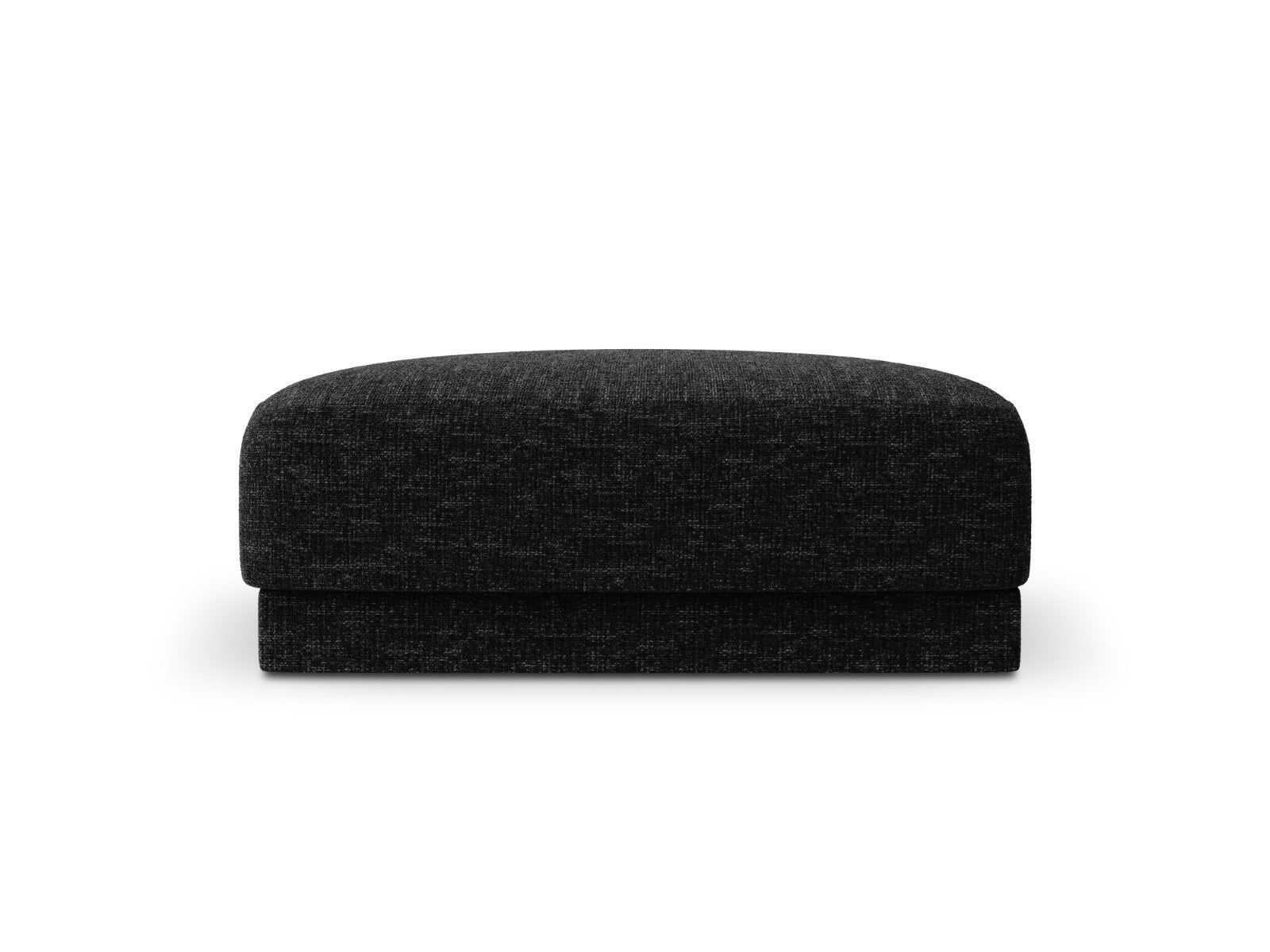 Micadoni Poef Miley chenille, zwart - 90x90x40cm