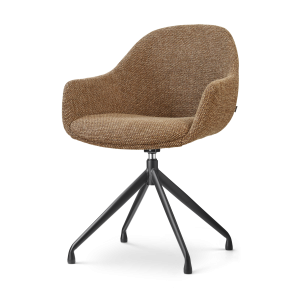 Nolon Nola-Mae draaibare eetkamerstoel bruin blend – zwart onderstel Nolon Nola-Mae draaibare eetkamerstoel bruin blend – zwart onderstel