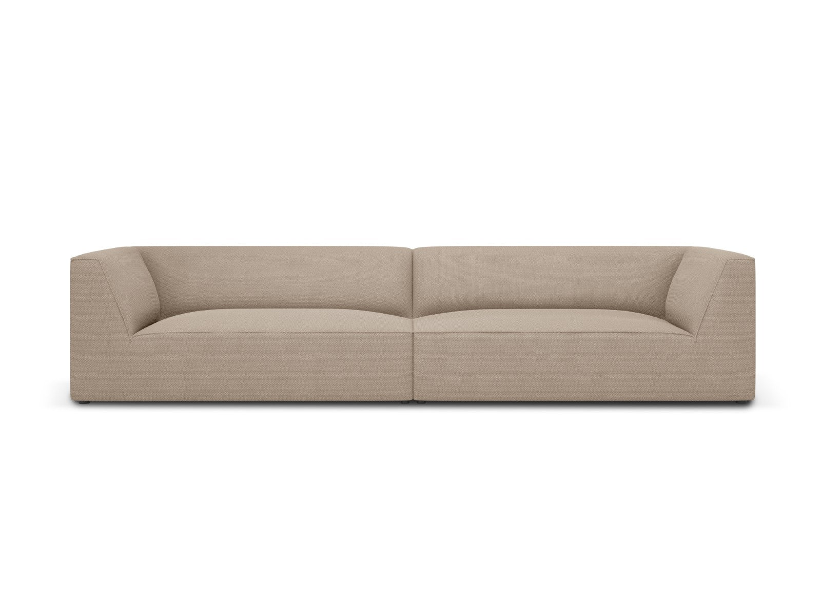 Micadoni Bank Ruby 4-zits, structurele stof, donkerbeige - 93x302x69cm