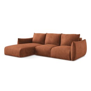 LaMiaSofa hoekbank links Savona – chenille stof – terracotta – 242×162 LaMiaSofa hoekbank links Savona – chenille stof – terracotta – 242×162