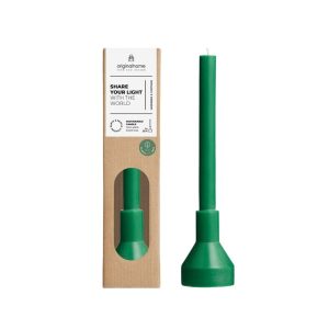 Originalhome sculpture kaars met houder – groene Originalhome sculpture kaars met houder – groene